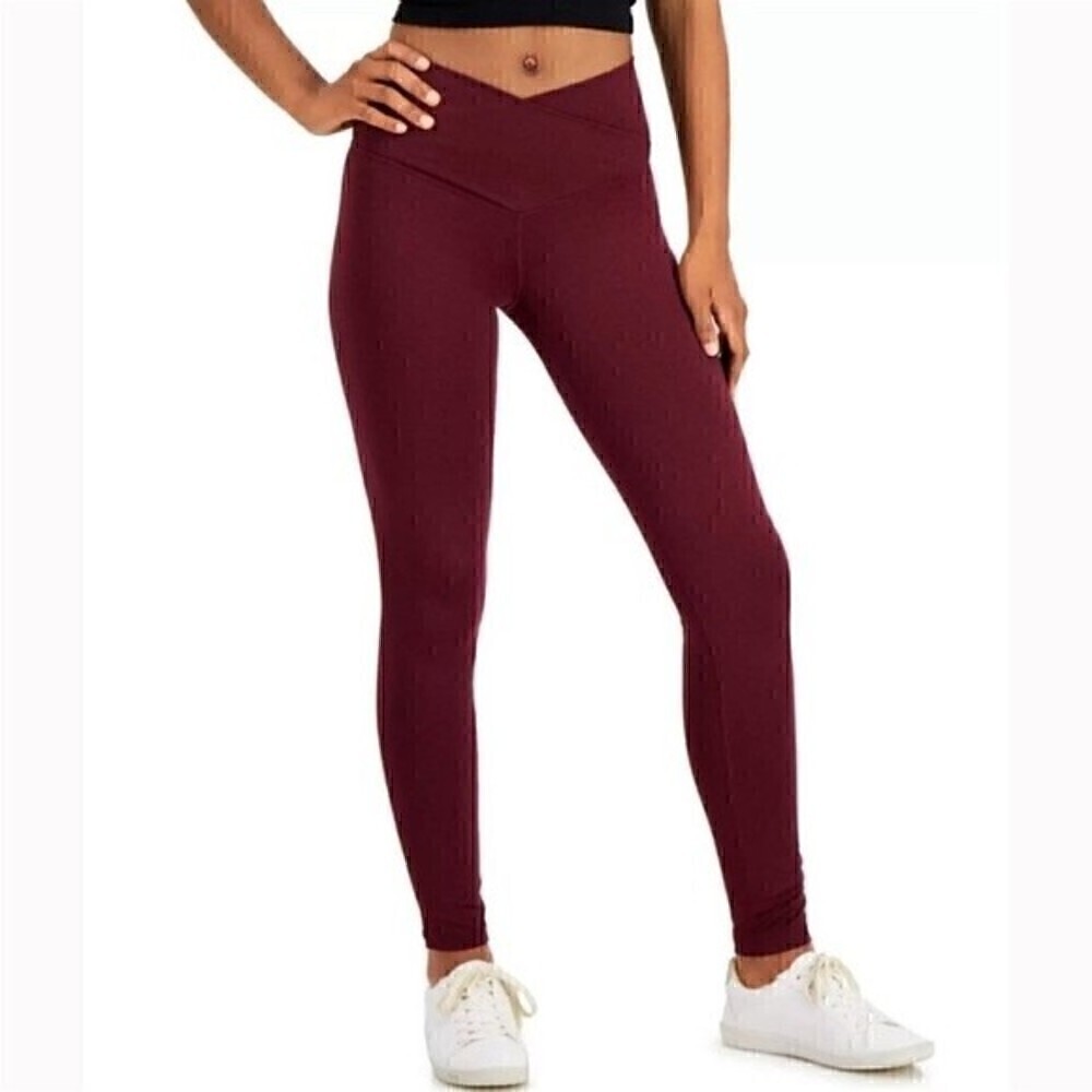 Jenni On Repeat Crossover Full Length Legging, Plum Wine L